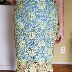 Eloquii Lace Midi Pencil Skirt